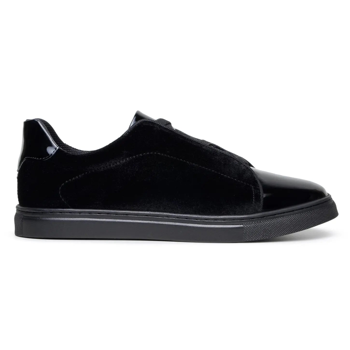 Belvedere Silvano Black Genuine Leather Patent/Velvet Sneakers