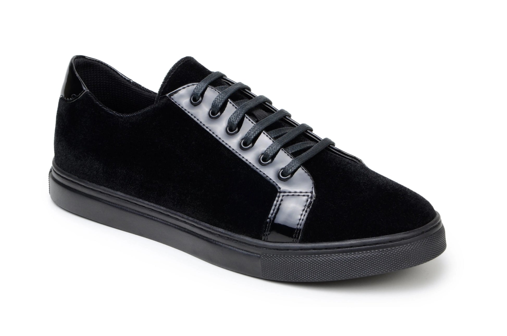 Belvedere Teo Black Genuine Leather Patent/Velvet Sneakers