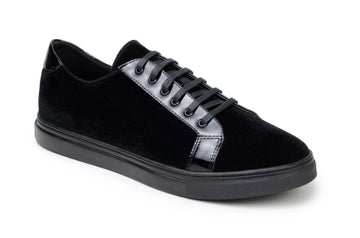 Belvedere Teo Black Genuine Leather Patent/Velvet Sneakers