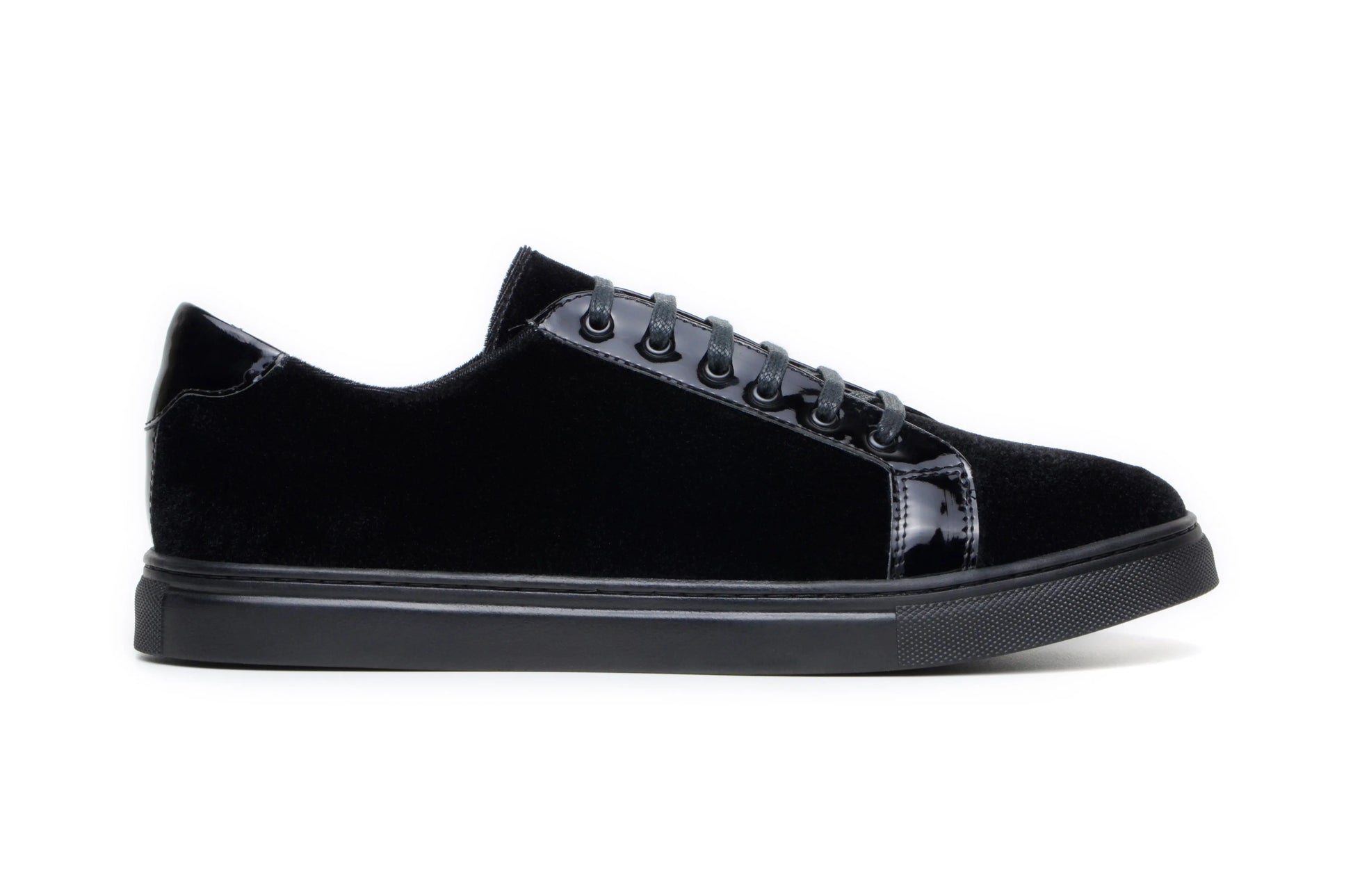 Belvedere Teo Black Genuine Leather Patent/Velvet Sneakers