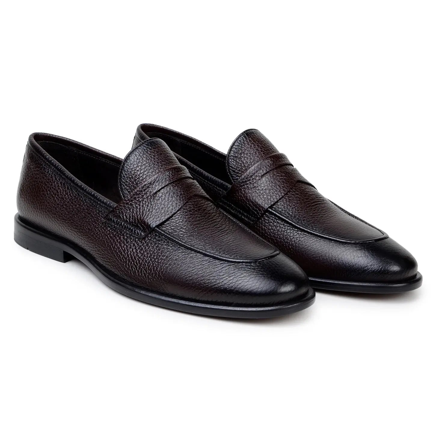 Belvedere Nohr Brown Genuine Leather Italian Deerskin Loafers