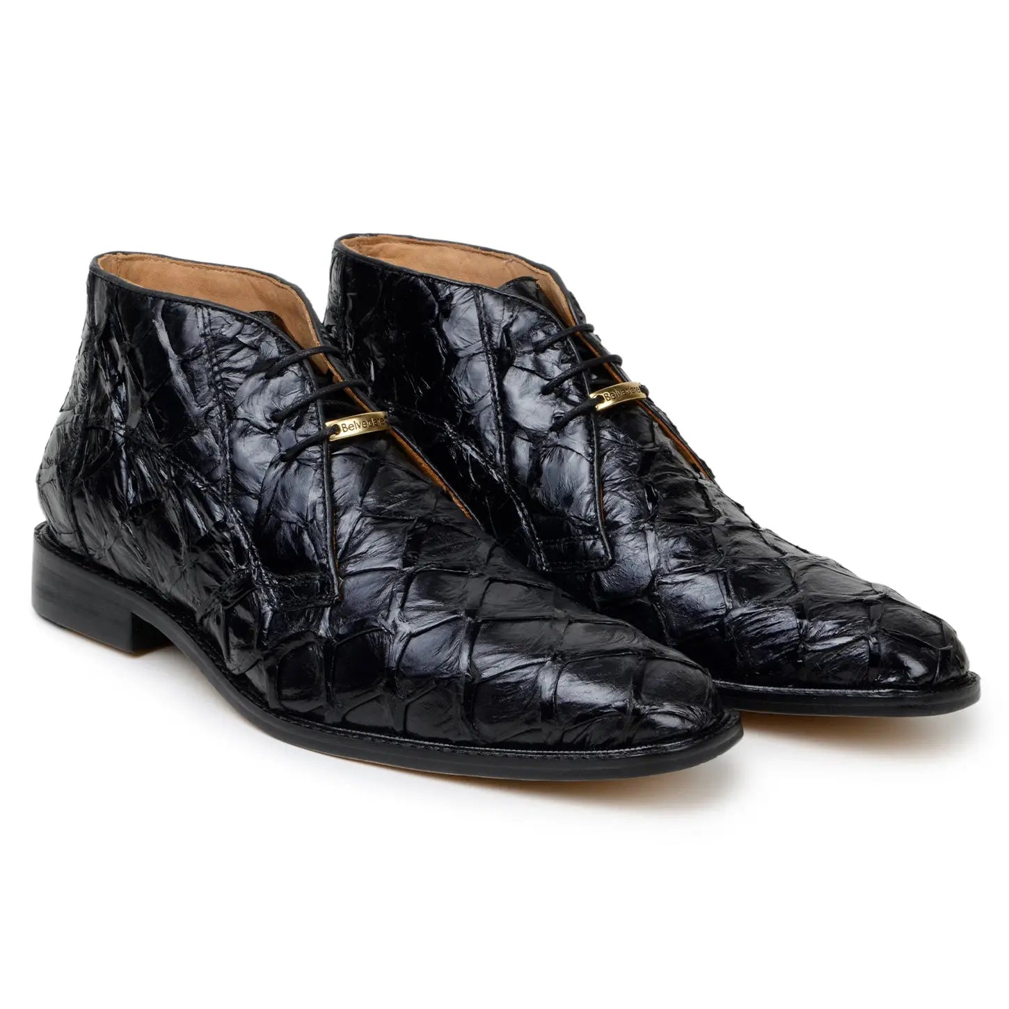Belvedere Ciro BR03 Black Genuine Pirarucu Oxfords