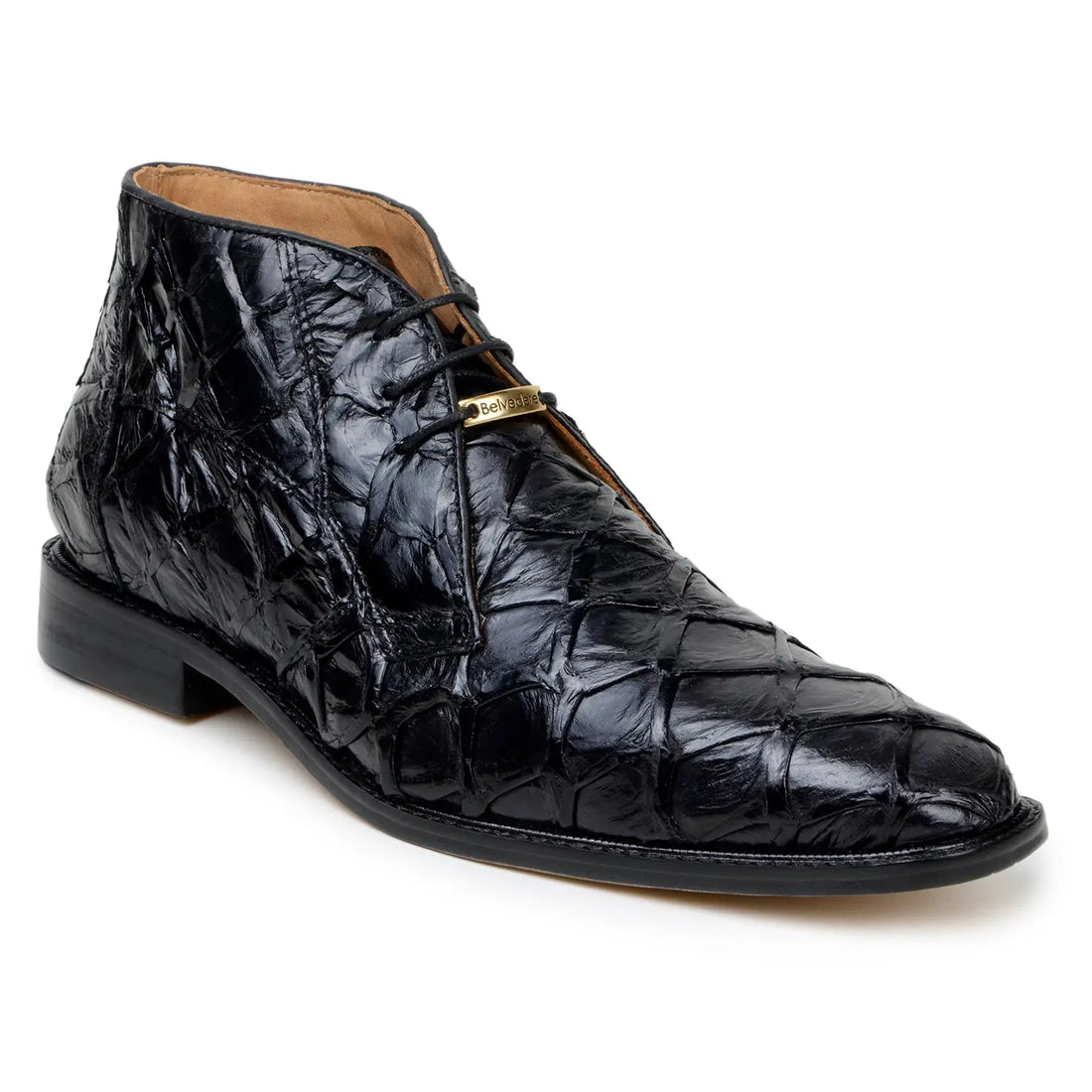 Belvedere Ciro BR03 Black Genuine Pirarucu Oxfords