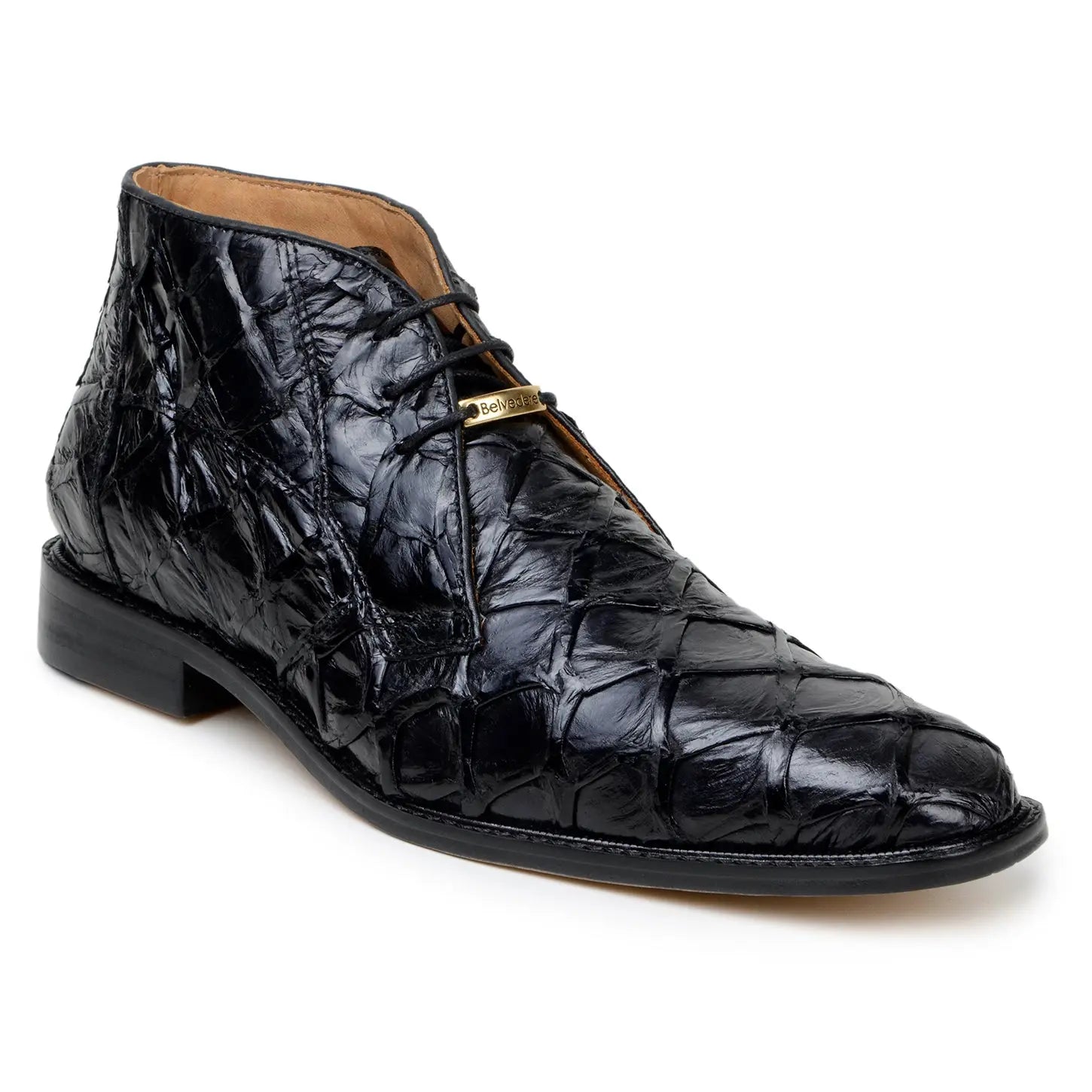 Belvedere Ciro BR03 Black Genuine Pirarucu Oxfords