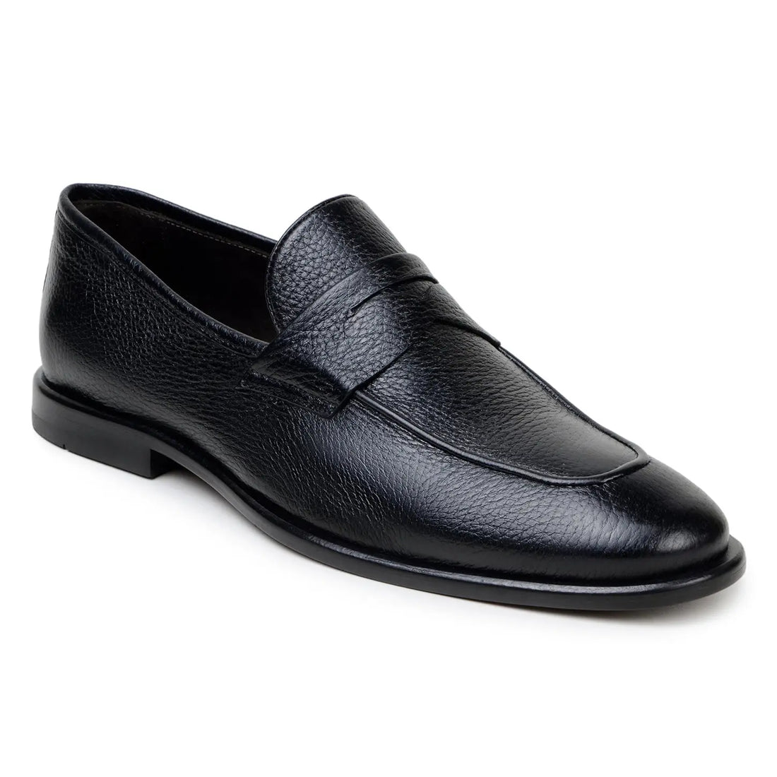 Belvedere Nohr Black Genuine Leather Italian Deerskin Loafers