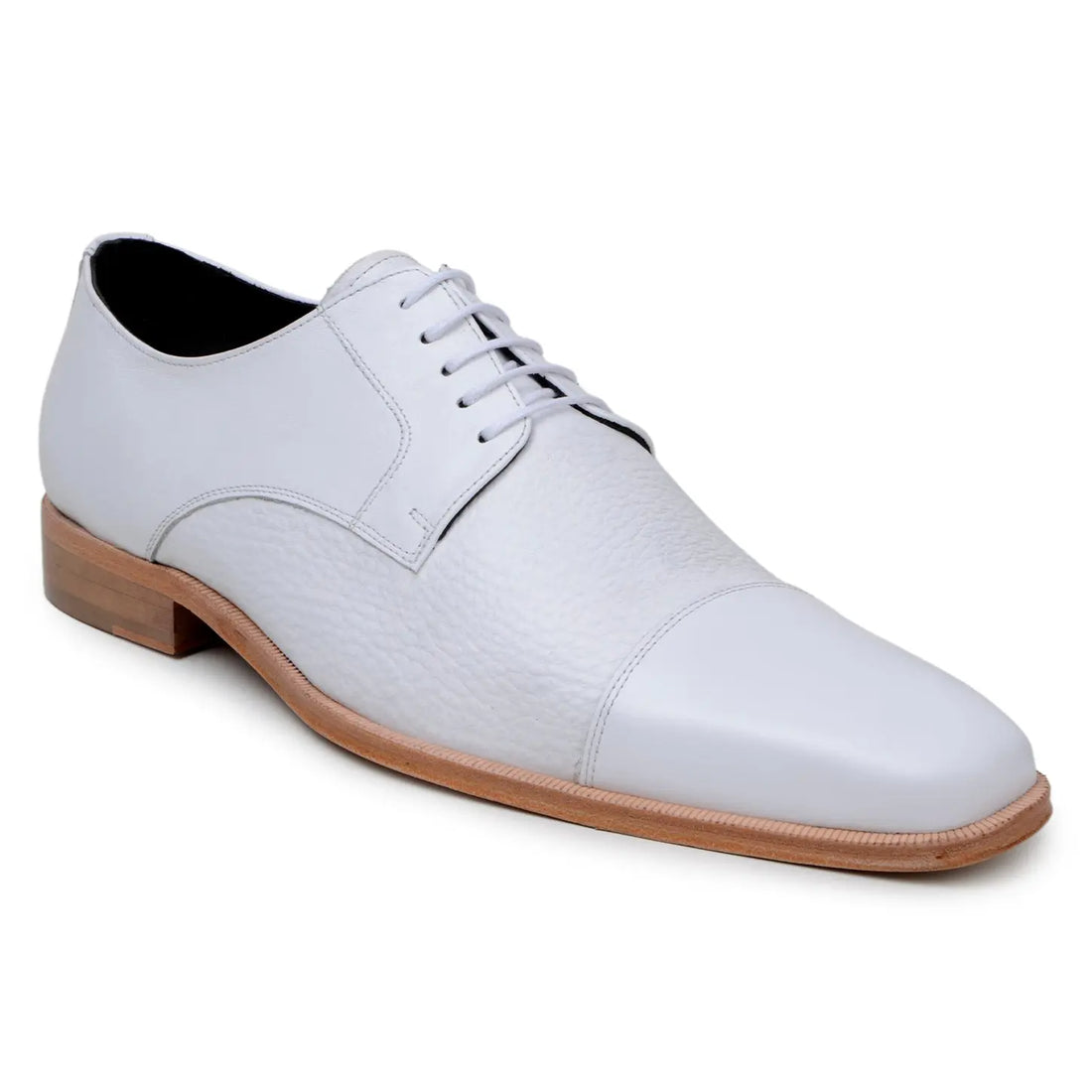 Belvedere Alexander White Genuine Leather Italian Deerskin/Calf Oxfords