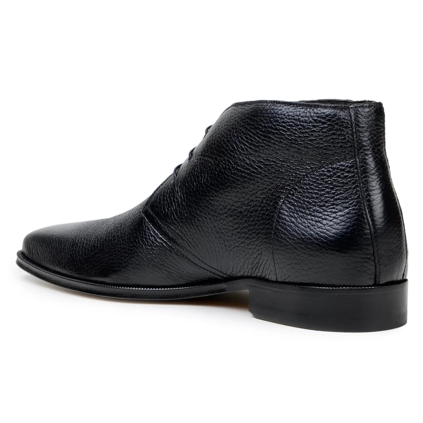 Belvedere Axel Black Genuine Leather Italian Deerskin Boots