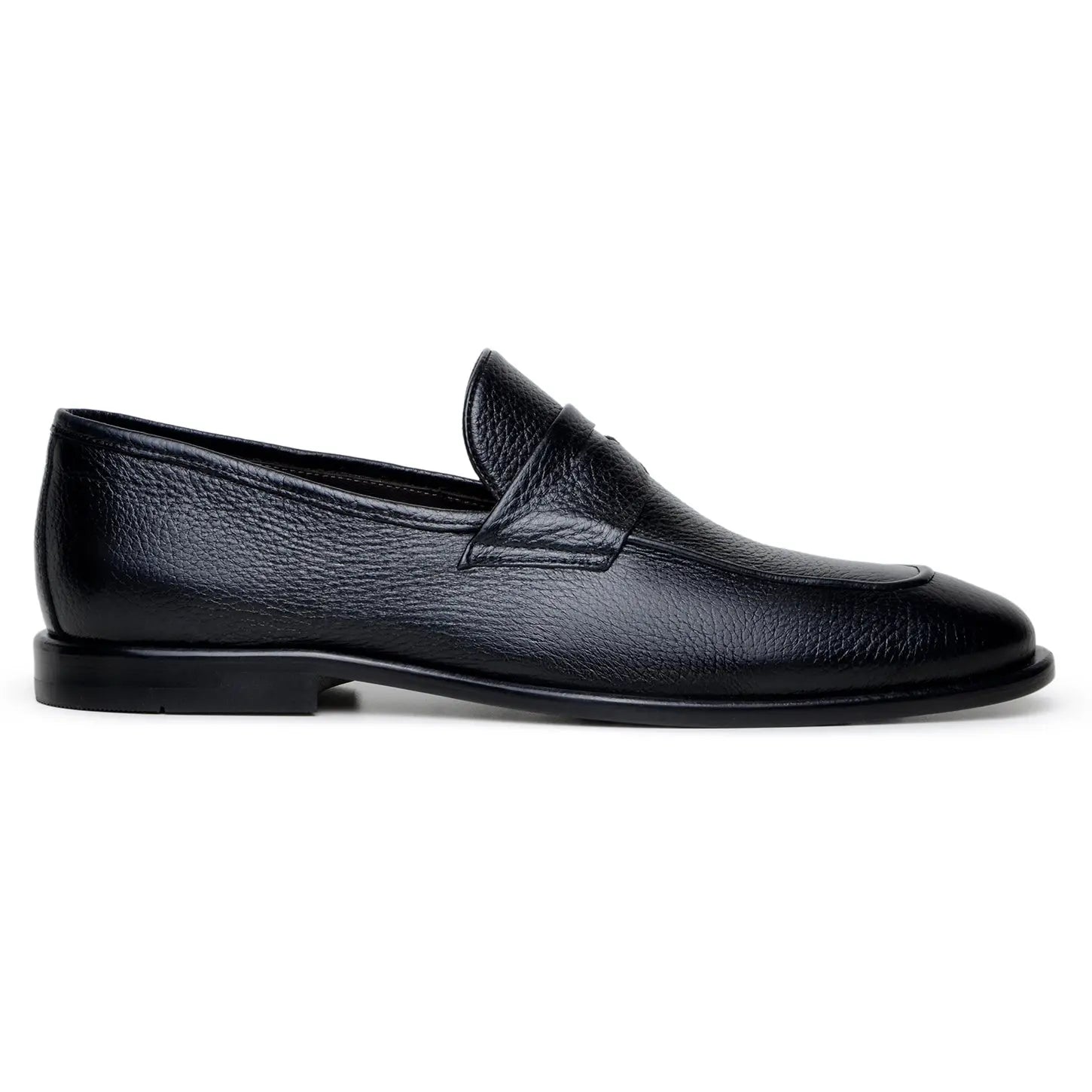 Belvedere Nohr Black Genuine Leather Italian Deerskin Loafers
