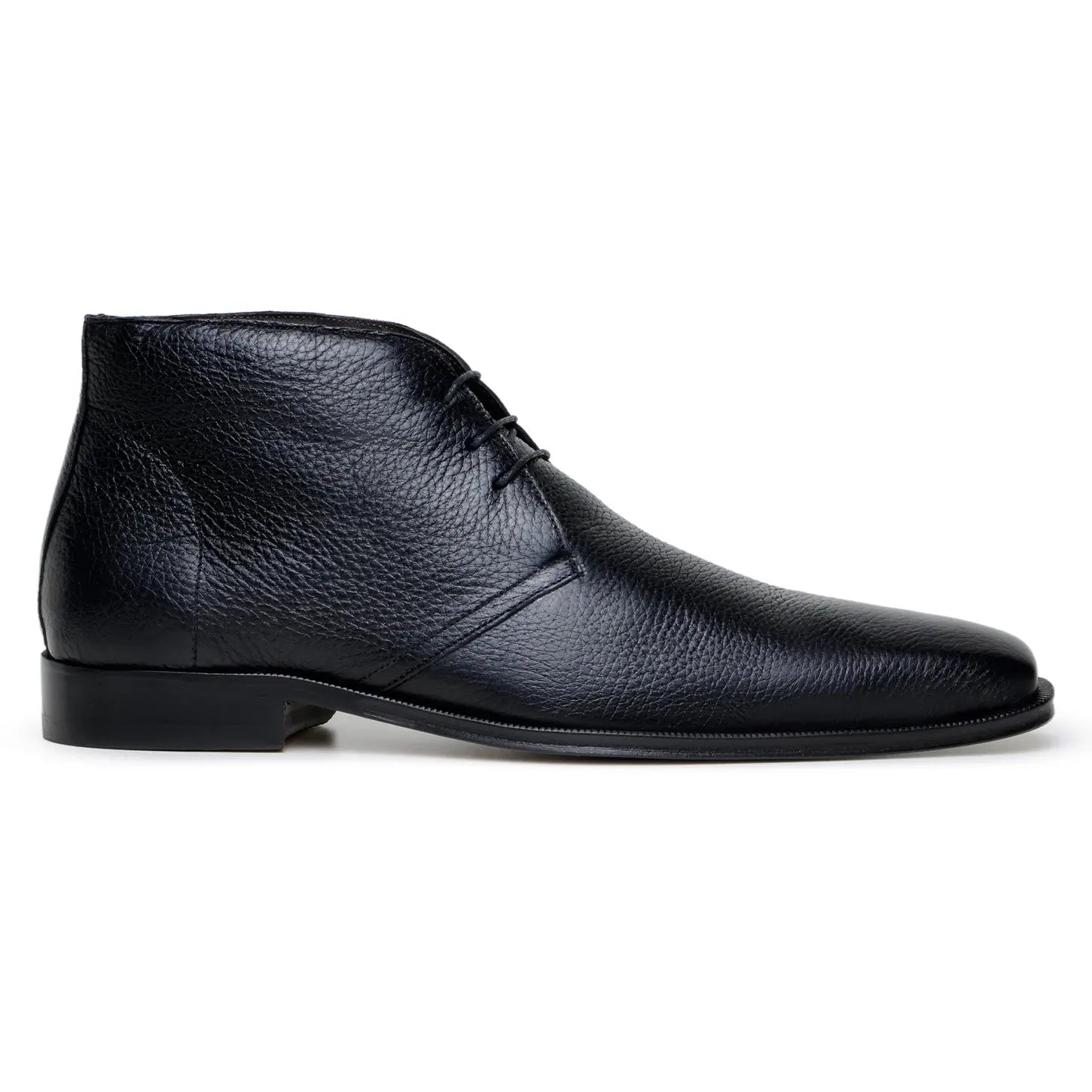 Belvedere Axel Black Genuine Leather Italian Deerskin Boots