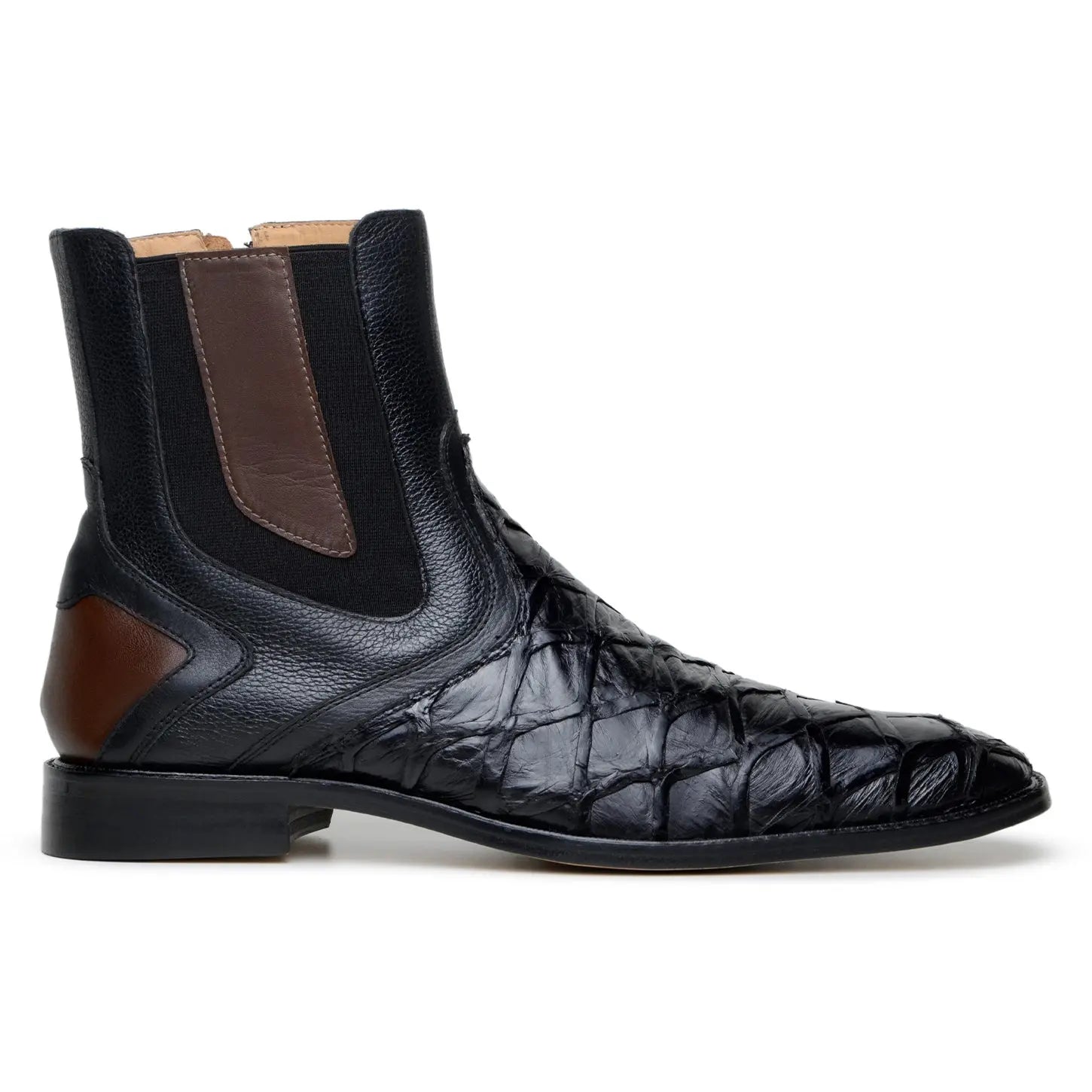 Belvedere Lima BR04 Black Genuine Pirarucu Boots