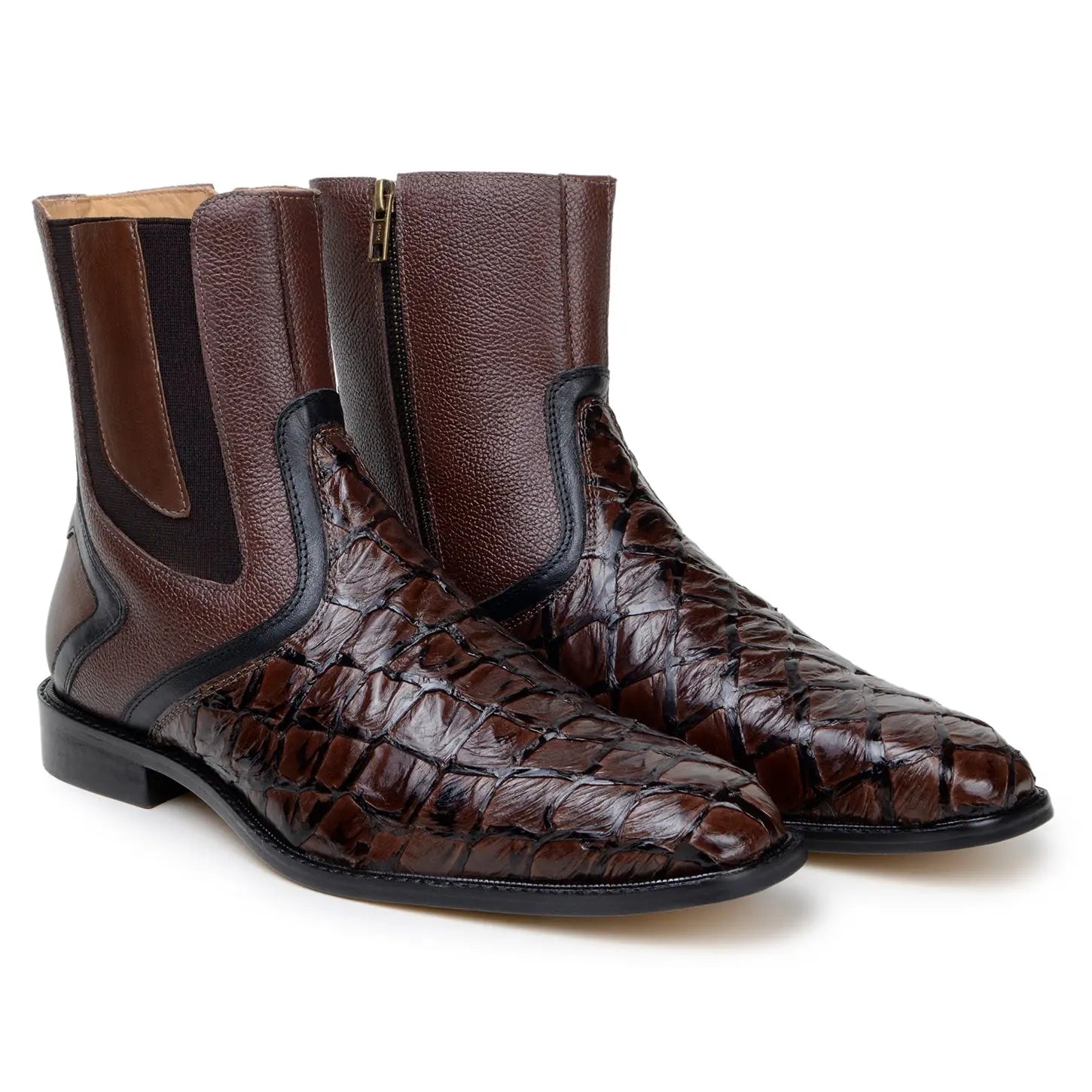Belvedere Lima BR04 Brown Genuine Pirarucu Boots