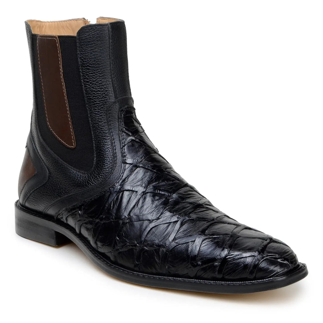Belvedere Lima BR04 Black Genuine Pirarucu Boots