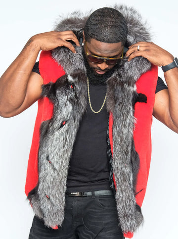 Jakewood 6500 Red Genuine Mouton Fur Vest