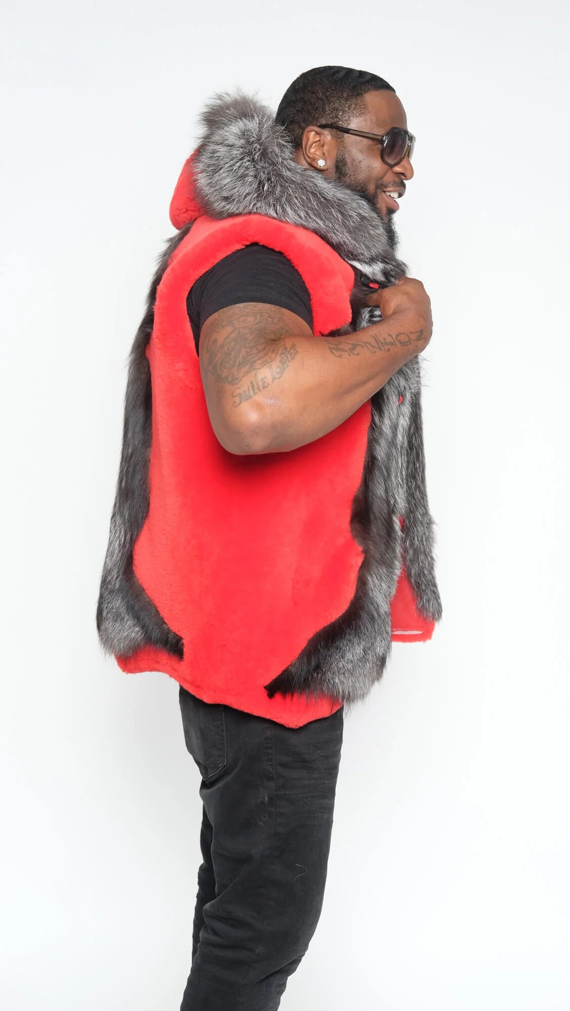 Jakewood 6500 Red Genuine Mouton Fur Vest
