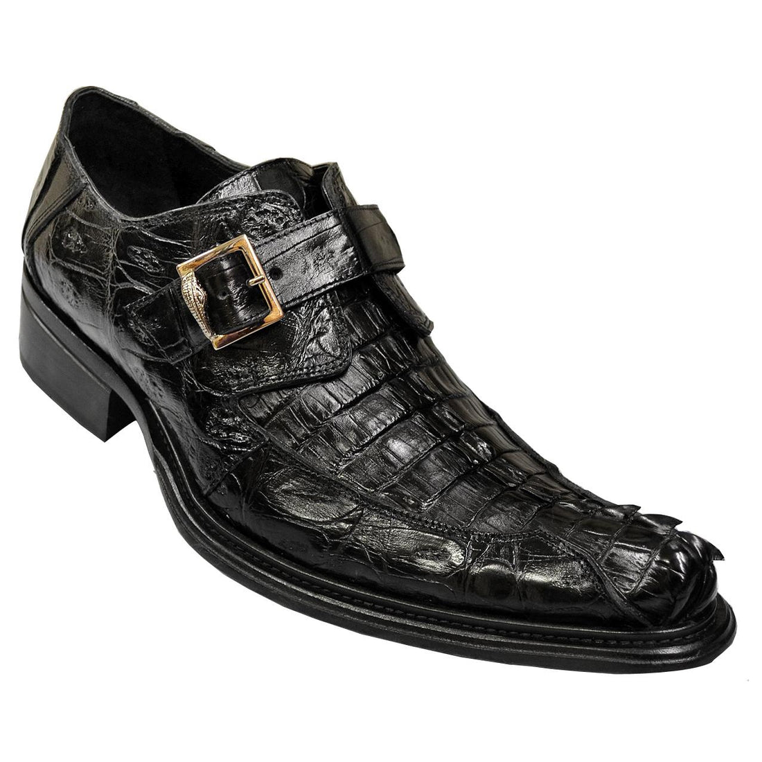 Mauri Backstage 44162 Black Hornback/Genuine Crocodile Shoes 