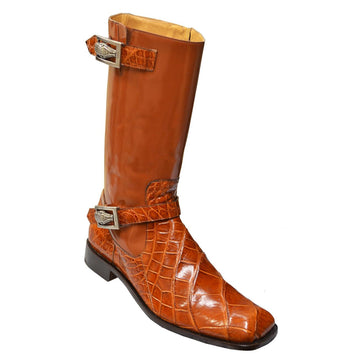 Mauri Uptown 44224 Cognac Genuine Alligator/Brushed Off Calf Boots 