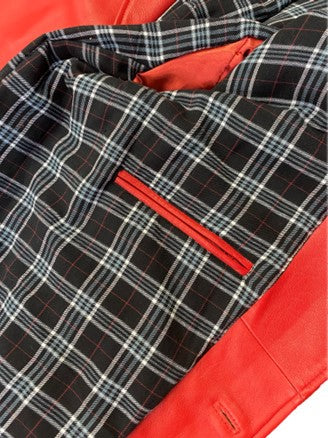 Jakewood 3200 Red Genuine Leather 7/8 Single Breasted Coat