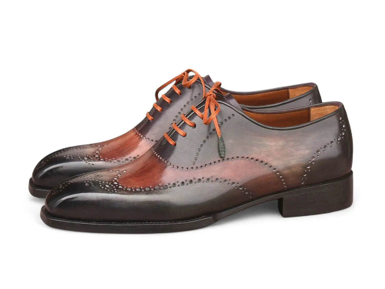 Paul Parkman Men's Green/Brown Goodyear Welted Wingtip Oxfords (ID#E271) PAUL PARKMAN