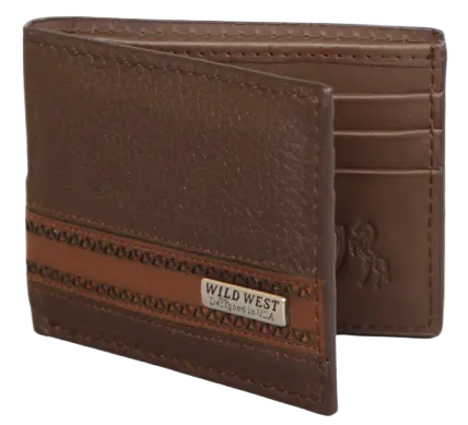 Wild West 2CA65107 Brown Genuine Leather Wallet Suit Essence