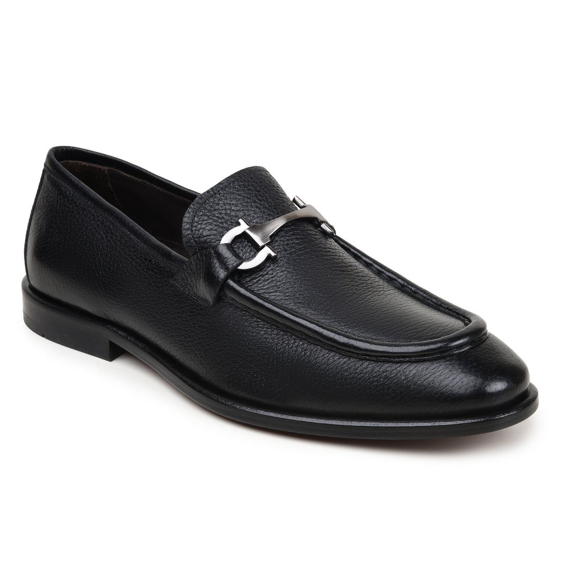 Belvedere Emilio Black Genuine Leather Italian Deerskin Loafers