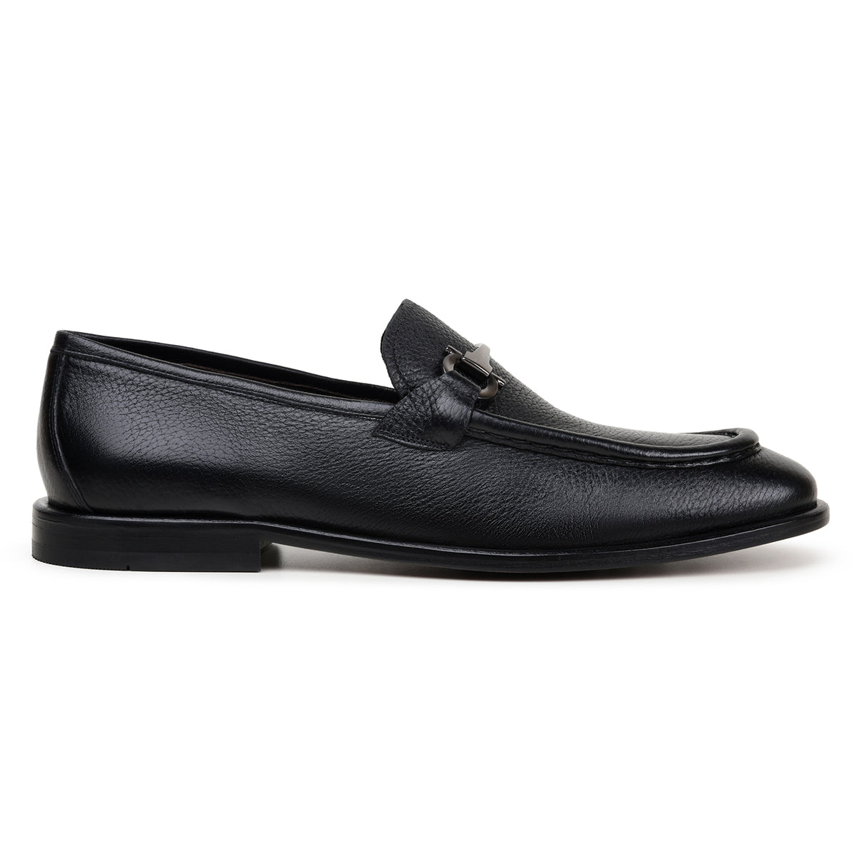 Belvedere Emilio Black Genuine Leather Italian Deerskin Loafers