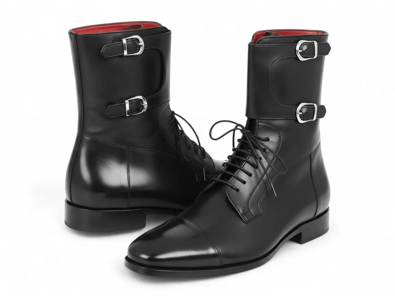 Paul Parkman Men's High Boots Black Calfskin (ID#F555-BLK) PAUL PARKMAN