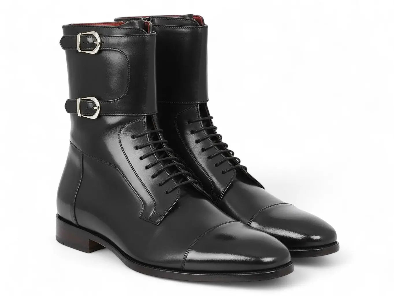 Paul Parkman Men's High Boots Black Calfskin (ID#F555-BLK) PAUL PARKMAN