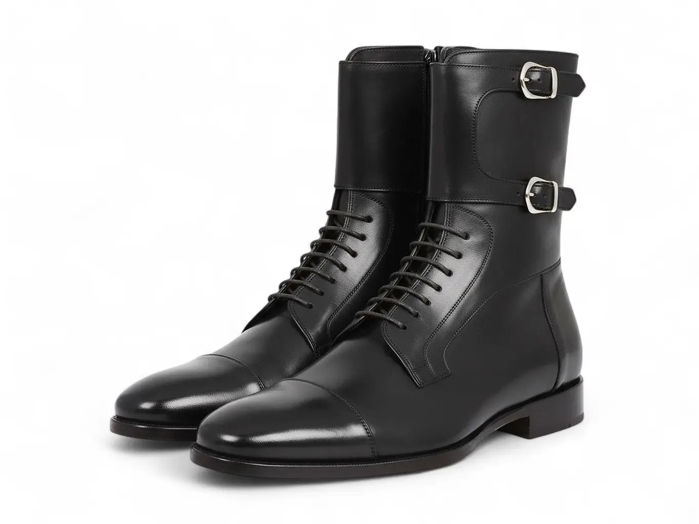 Paul Parkman Men's High Boots Black Calfskin (ID#F555-BLK) PAUL PARKMAN