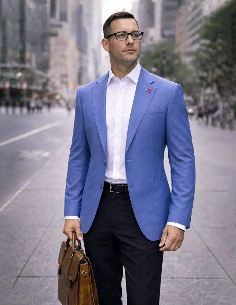 Statement Feraro Indigo Superfine Italian Wool Blazer