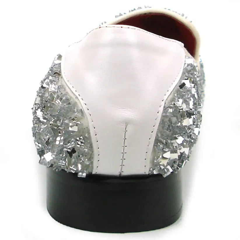 Fiesso FI-7498 White Slip on Loafers