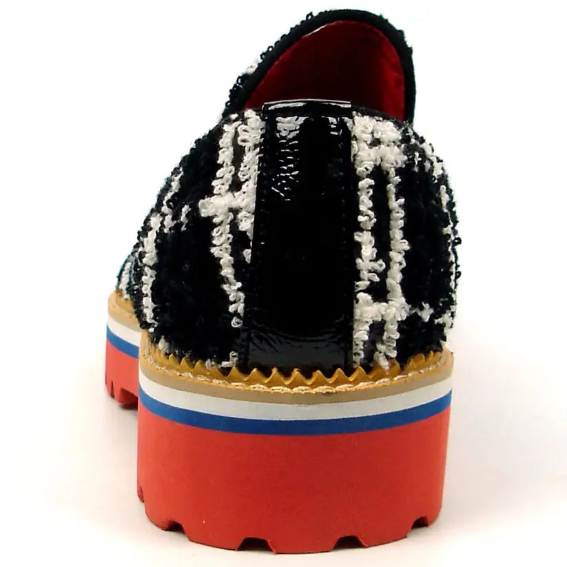 Fiesso FI-7452 Black/White Slip on Loafers