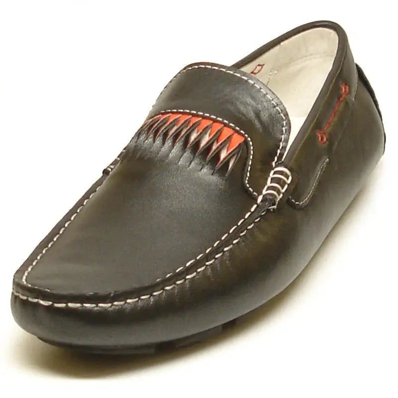 Fiesso FI-3085 Black Leather Encore Loafers