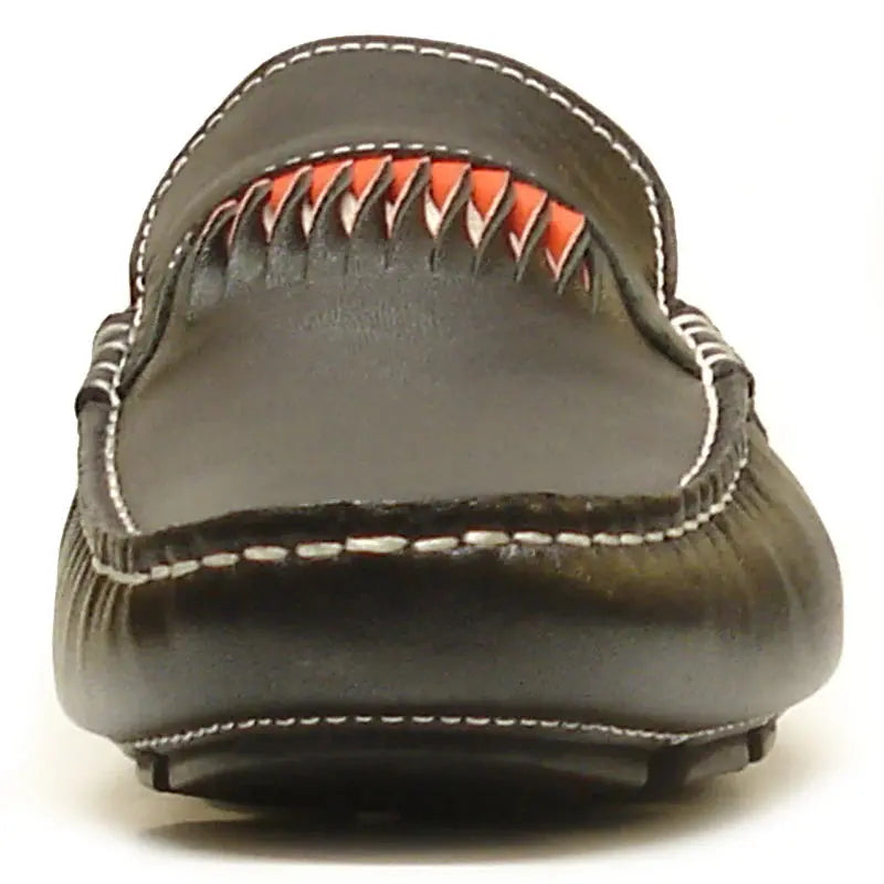 Fiesso FI-3085 Black Leather Encore Loafers