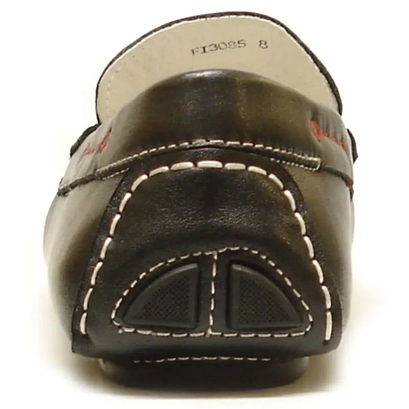 Fiesso FI-3085 Black Leather Encore Loafers