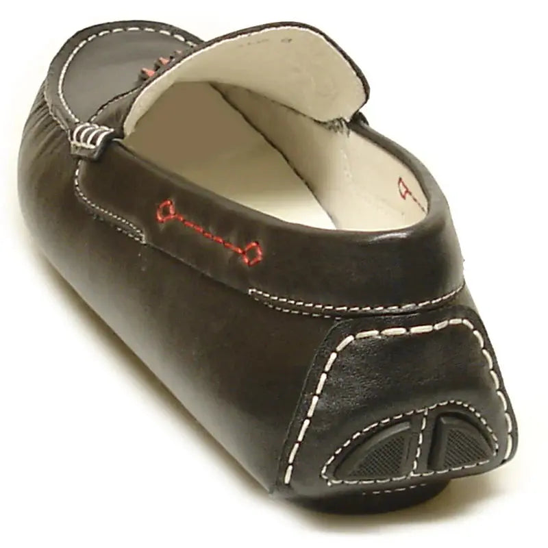 Fiesso FI-3085 Black Leather Encore Loafers