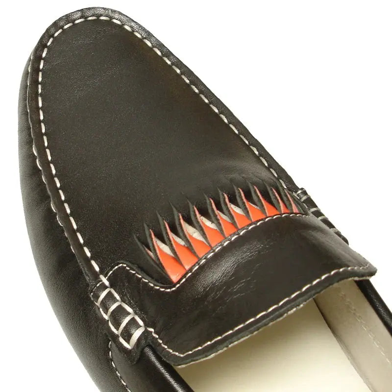 Fiesso FI-3085 Black Leather Encore Loafers
