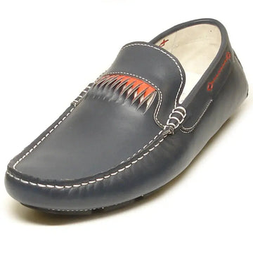 Fiesso FI-3085 Navy Leather Encore Loafers