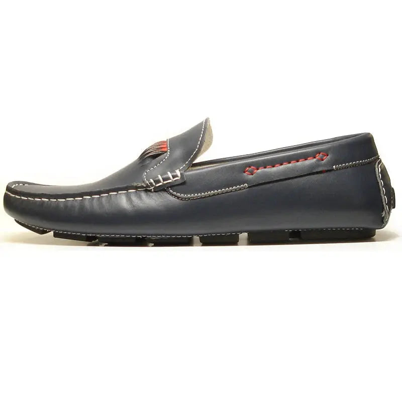 Fiesso FI-3085 Navy Leather Encore Loafers