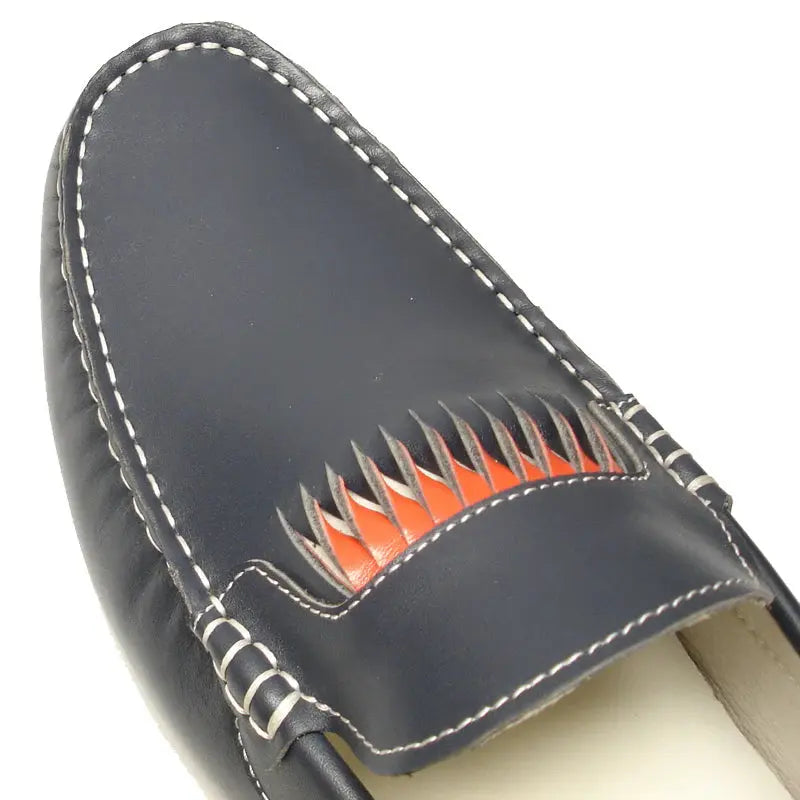 Fiesso FI-3085 Navy Leather Encore Loafers