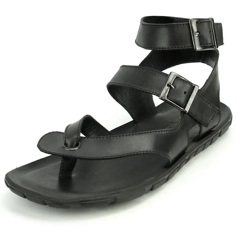 Fiesso FI-4044 Black Roman Leather Sandals