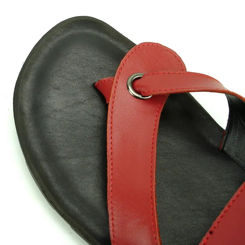 Fiesso FI-4044 Red Roman Leather Sandals