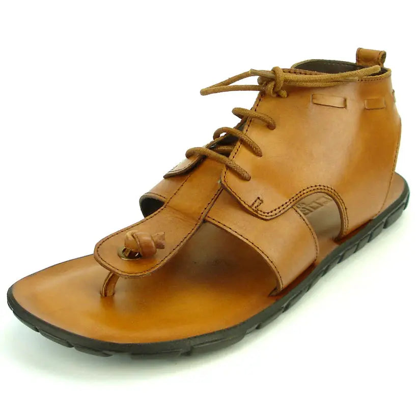 Fiesso FI-4045 Tan Leather Roman Sandals