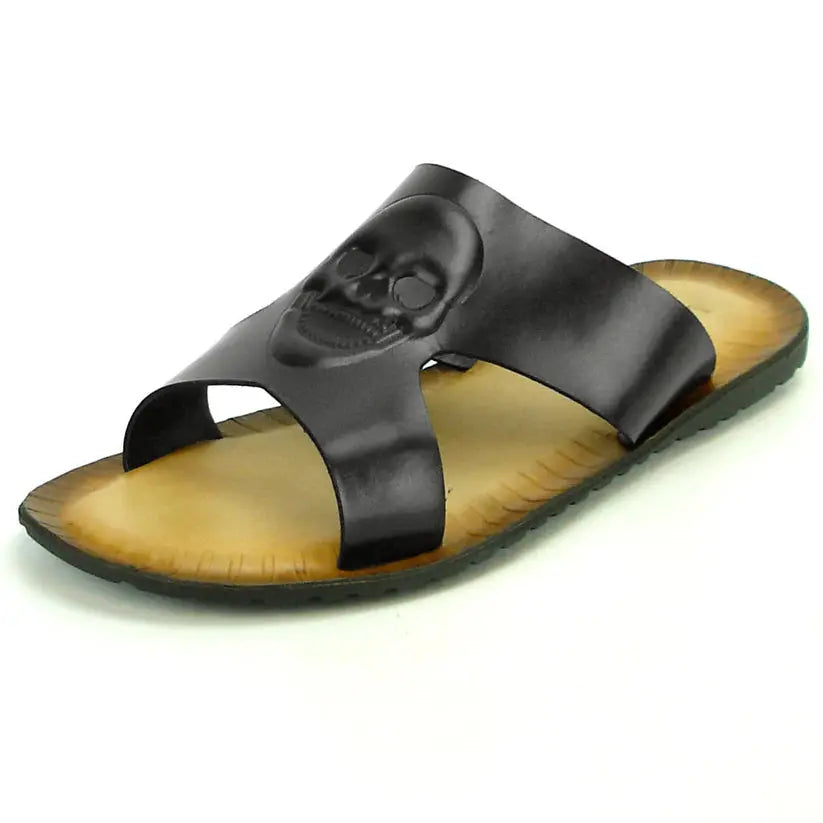 Fiesso FI-4048 Black Leather Sandals