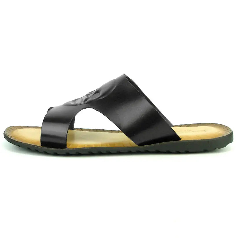 Fiesso FI-4048 Black Leather Sandals