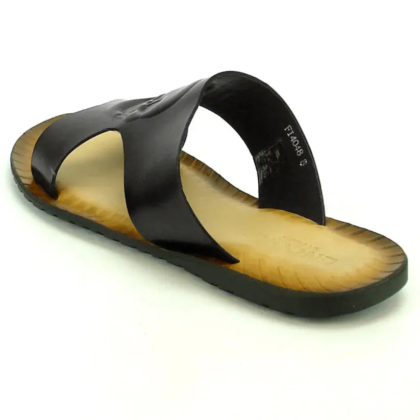 Fiesso FI-4048 Black Leather Sandals
