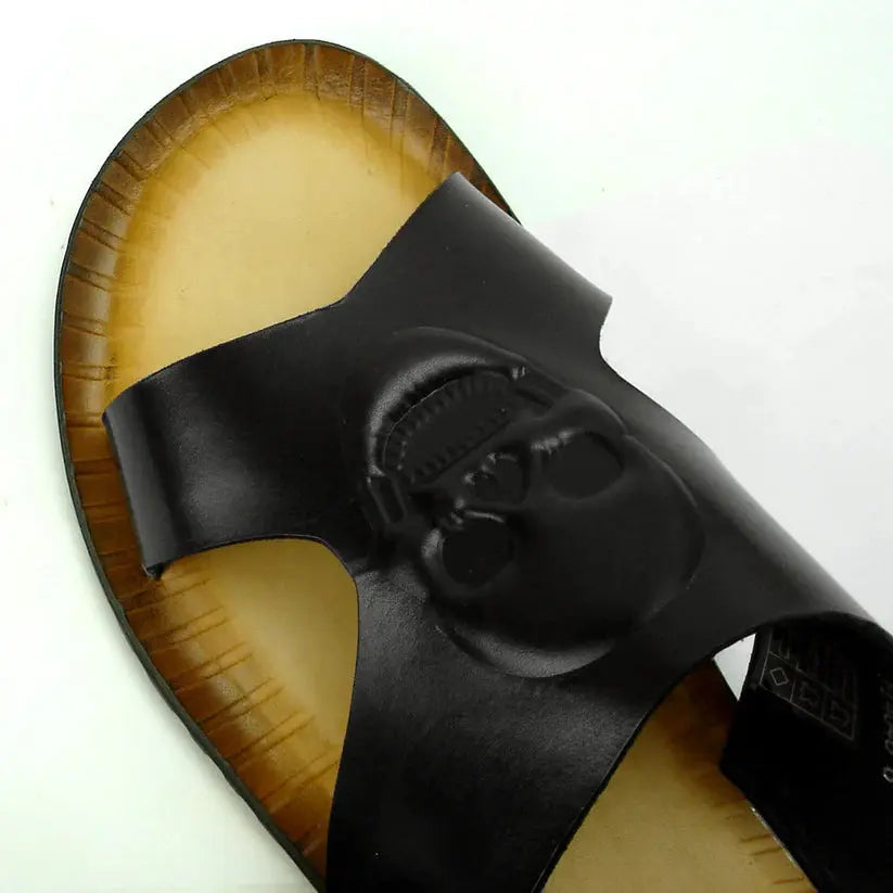 Fiesso FI-4048 Black Leather Sandals