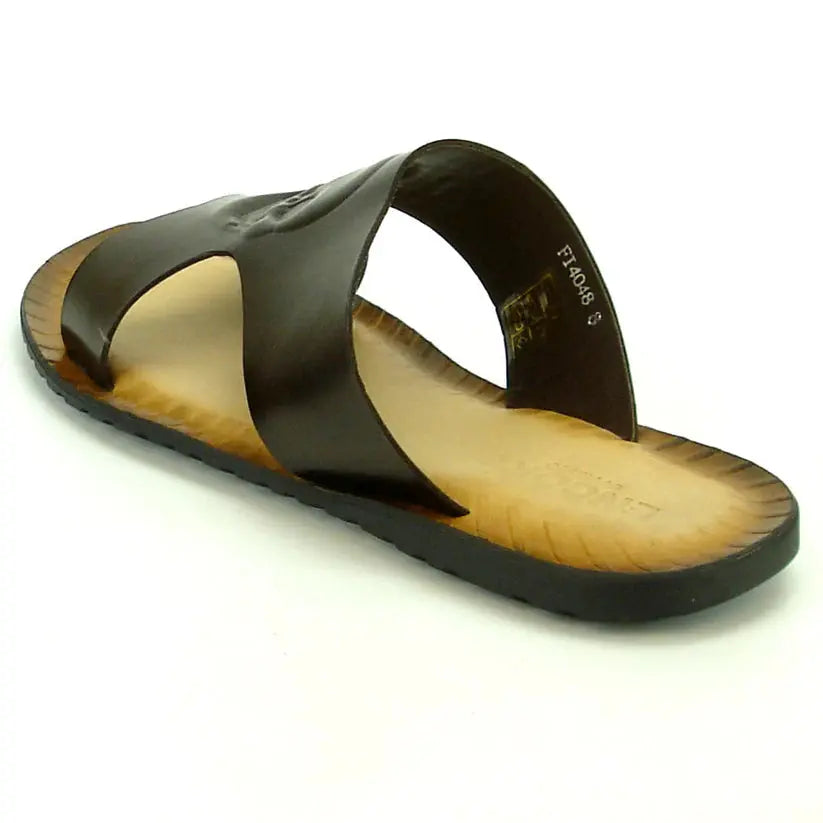 Fiesso FI-4048 Black Leather Sandals