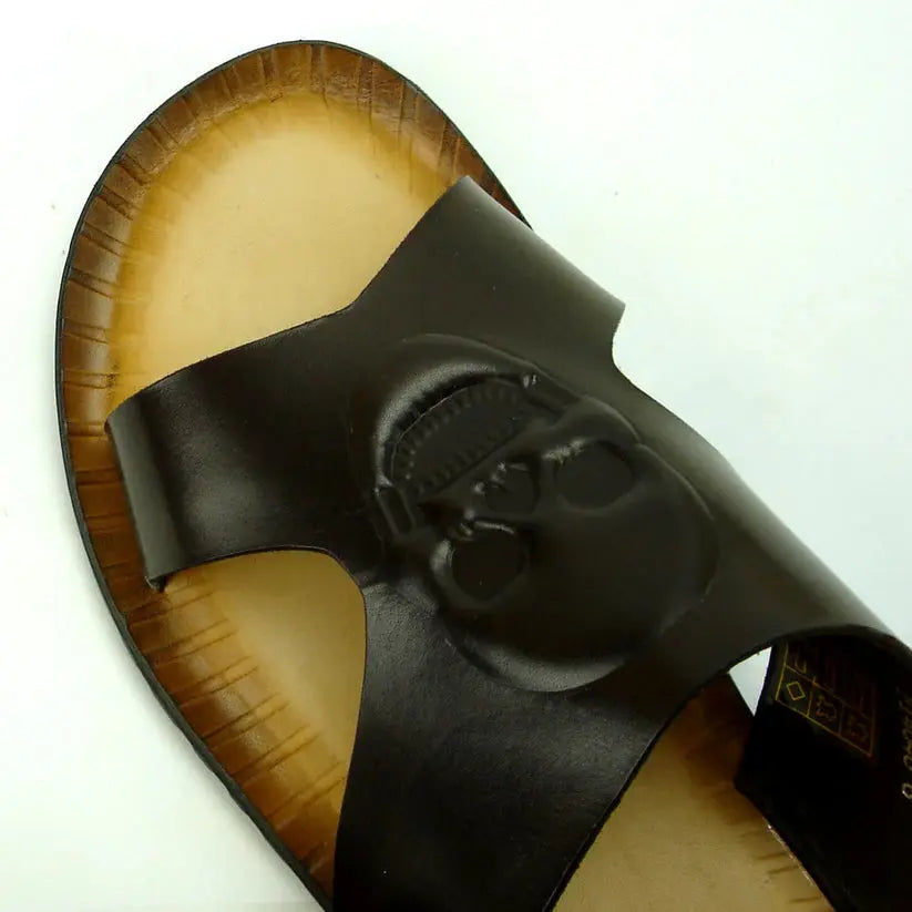 Fiesso FI-4048 Black Leather Sandals