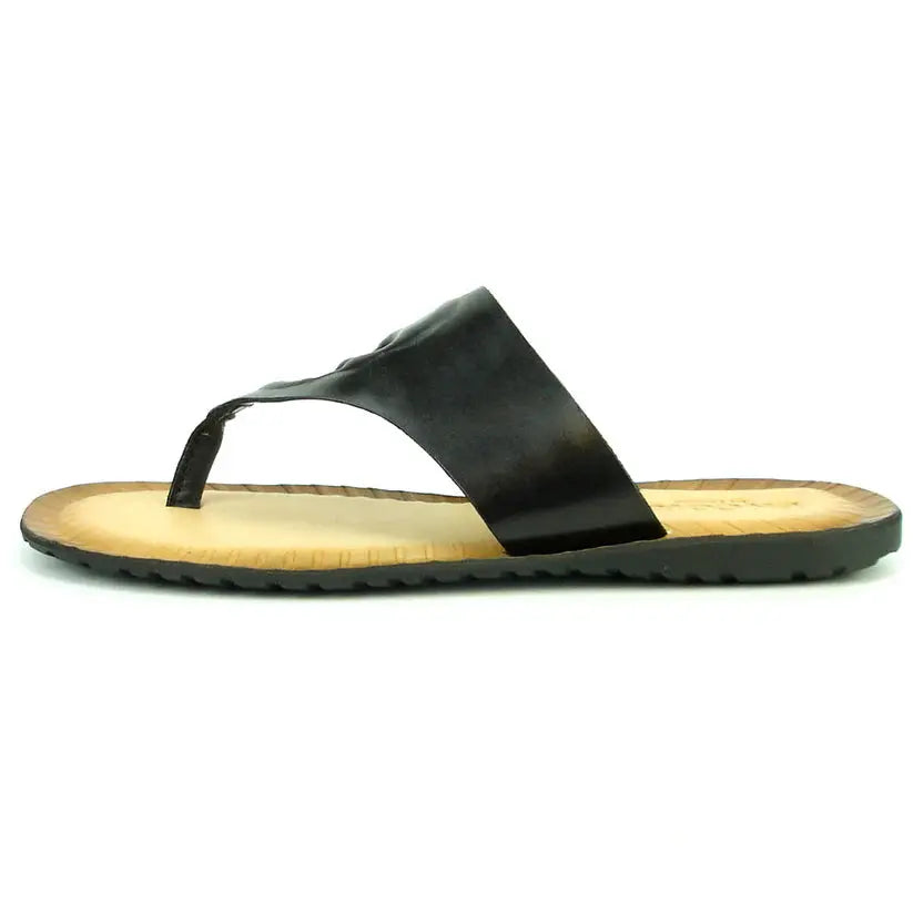 Fiesso FI-4049 Black Leather Sandals