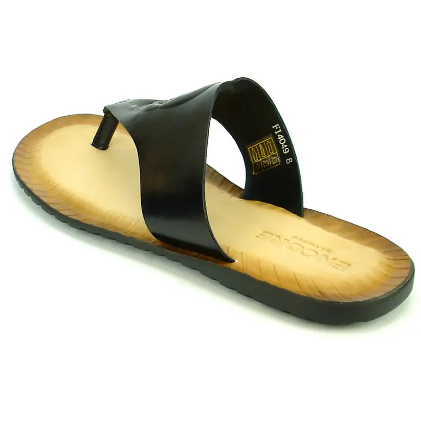 Fiesso FI-4049 Black Leather Sandals